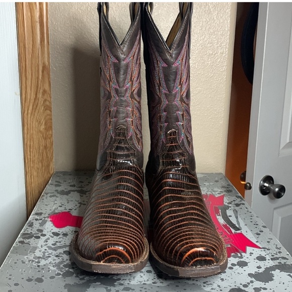 Tanner Mark Imitation Lizard Western Boots NEW - Picture 1 of 13